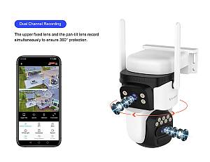 VSTARCAM smart ηλιακή κάμερα CB621DR, dual lens, 3MP, WiFi, SD, PTZ, IP66 CB621DR
