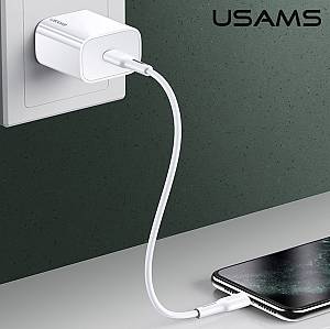 USAMS φορτιστής τοίχου US-CC118, 1x type-C, PD3.0 20W 3A, λευκός CC118TC01