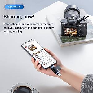 ORICO card reader CD2D-AC3 για SD & Micro SD, USB-C & USB 3.0, μαύρο CD2D-AC3-BK-EP