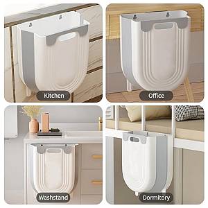 Πτυσσόμενος κάδος απορριμμάτων CLN-0052, 10L, 22.5x16.5x28.5cm, γκρι CLN-0052