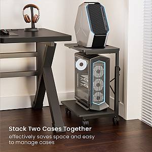 BRATECK βάση δαπέδου για PC CPB28-01 με ροδάκια, 2 ράφια, έως 80kg CPB28-01