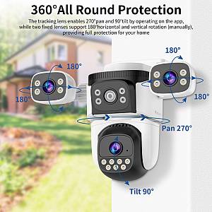 VSTARCAM smart κάμερα CS621SR, triple lens, 2MP, WiFi, SD, PTZ, IP66 CS621SR