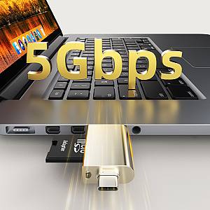 CABLETIME card reader CT-ACMCD2-ZG για SD & micro SD, USB/USB-C σύνδεση, 5Gbps, γκρι CT-ACMCD2-ZG