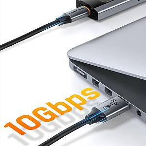 CABLETIME καλώδιο USB-C σε USB CT-AMCMG2, 60W, 10Gbps, 1m, μαύρο CT-AMCMG2-AG1