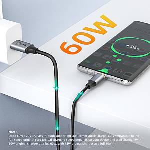 CABLETIME καλώδιο USB-C σε USB CT-AMCMG2, 60W, 10Gbps, 1m, μαύρο CT-AMCMG2-AG1
