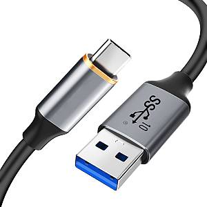 CABLETIME καλώδιο USB-C σε USB CT-AMCMG2, 60W, 10Gbps, 1m, μαύρο CT-AMCMG2-AG1