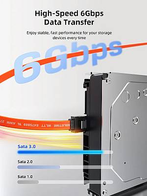 CABLETIME καλώδιο SATA III CT-SATA3, 6Gbps, 0.50m, πορτοκαλί CT-SATA3-B0.5