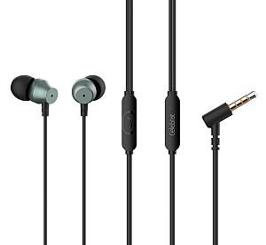 CELEBRAT earphones με μικρόφωνο D11, 3.5mm σύνδεση, Φ10mm, 1.2m, μαύρα D11-BK