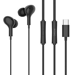 CELEBRAT earphones με μικρόφωνο D13, USB-C σύνδεση, Φ10mm, 1.2m, μαύρα D13-BK