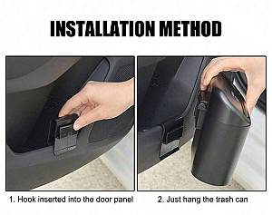 Κάδος απορριμάτων αυτοκινήτου DA211, 13.5x15.5x8cm, μαύρος DA211