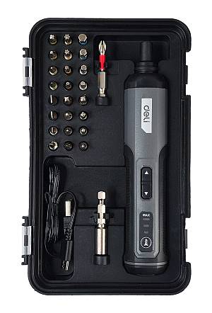 DELI σετ κατσαβίδι μπαταρίας με μύτες DC161, LED φακός, 2000mAh DC161