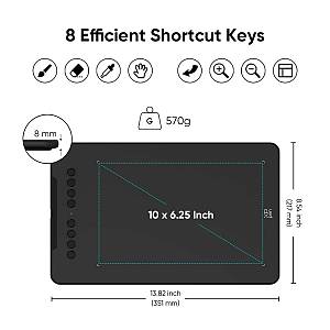 XP-PEN ταμπλέτα σχεδίασης με γραφίδα Deco 01 V3, 254x158.7mm, μαύρο DECO01V3