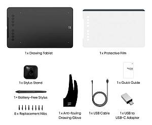 XP-PEN ταμπλέτα σχεδίασης με γραφίδα Deco 01 V3, 254x158.7mm, μαύρο DECO01V3