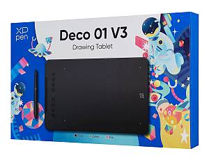 XP-PEN ταμπλέτα σχεδίασης με γραφίδα Deco 01 V3, 254x158.7mm, μαύρο DECO01V3