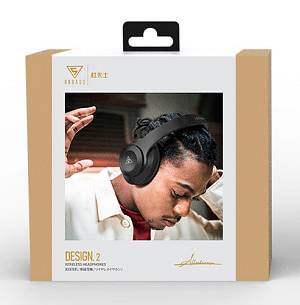 DOQAUS headphones DESIGN 2, ασύρματα & ενσύρματα, Φ40mm, 600mAh, μαύρα DESIGN2-BK