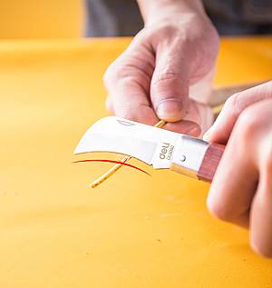 DELI σουγιάς DL0060 με ξύλινη λαβή, πτυσσόμενος, 200mm, καφέ DL0060