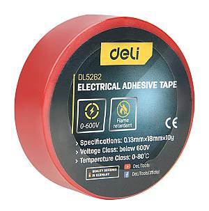 DELI μονωτική ταινία υψηλής αντοχής DL5262, 18mm x 9.15m, κόκκινη DL5262