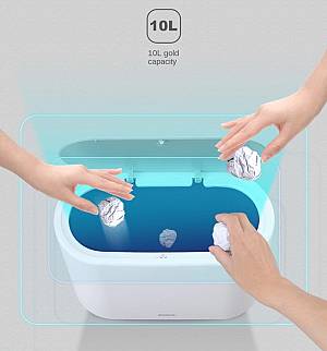 ECOCO κάδος απορριμμάτων E1906, εύκολο άνοιγμα, 10lt, λευκός E1906