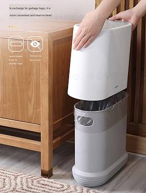 ECOCO κάδος απορριμμάτων E1906, εύκολο άνοιγμα, 10lt, λευκός E1906