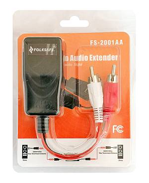 FOLKSAFE audio extender FS-2001AA μέσω καλωδίου RJ45, RCA σε RCA, έως 1000m FS-2001AA