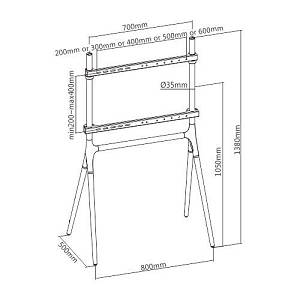 BRATECK βάση τηλεόρασης δαπέδου FS12-46F-01, 49-70, έως 40kg FS12-46F-01