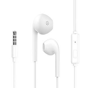 CELEBRAT earphones με μικρόφωνο G12, 3.5mm σύνδεση, Φ14.2mm, 1.2m, λευκό G12-WH