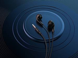 CELEBRAT earphones με μικρόφωνο G27, 3.5mm σύνδεση, Φ14mm, 1.2m, μαύρα G27-BK