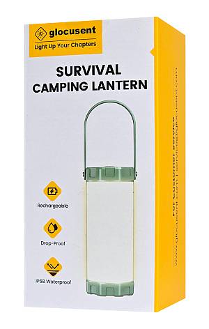 GLOCUSENT LED φανάρι GLCSNTCL001G, επαναφορτιζόμενο, έως 1200lm, IP68, πράσινο GLCSNTCL001G