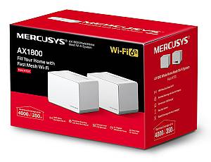 MERCUSYS Mesh Wi-Fi 6 System Halo H70X, 1.8Gbps Dual Band, 2τμχ, Ver 1.0 HALO-H70X-2PACK