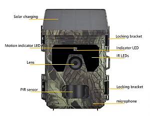 SUNTEK smart ηλιακή κάμερα κυνηγού HC-600PRO, PIR, 4G, 30MP/2K, SD, IP65 HC-600PRO