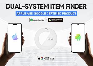 MILI κουδούνι ποδηλάτου με smart tag MiTag Duo, iOS & Android, Bluetooth tracker, μαύρο/λευκό HD-P16-B