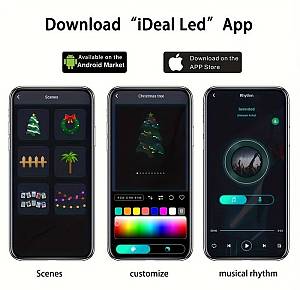POWERTECH smart LED καλωδιοταινία HLL-0132, RGB, IP44, Bluetooth, 15m HLL-0132