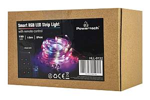 POWERTECH smart LED καλωδιοταινία HLL-0132, RGB, IP44, Bluetooth, 15m HLL-0132