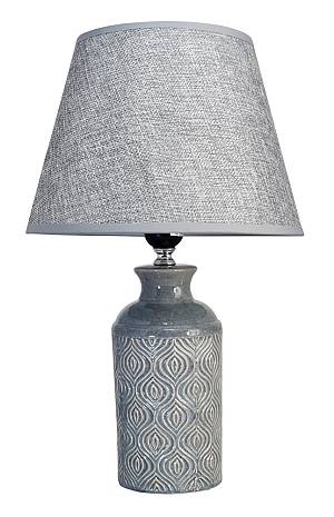 POWERTECH επιτραπέζιο φωτιστικό HLL-0142, E27, κεραμική βάση, γκρι HLL-0142