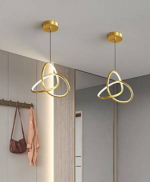 POWERTECH LED φωτιστικό οροφής HLL-0146, 25W, 4000K, Φ40cm, 1m, χρυσό HLL-0146