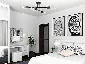 POWERTECH φωτιστικό οροφής HLL-0149, 4x E27, μεταλλικό, μαύρο HLL-0149