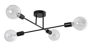 POWERTECH φωτιστικό οροφής HLL-0149, 4x E27, μεταλλικό, μαύρο HLL-0149