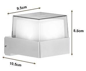 POWERTECH LED φωτιστικό τοίχου HLL-0156, 7W, 4000K, 560lm, IP65, λευκό HLL-0156