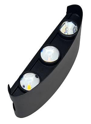 POWERTECH LED φωτιστικό τοίχου HLL-0161, 6W, 4000K, 510lm, IP65, μαύρο HLL-0161