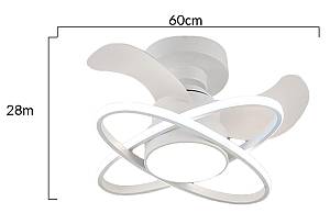 POWERTECH ανεμιστήρας οροφής HLL-0177 με LED φως, 96W, Φ60x28cm, λευκός HLL-0177