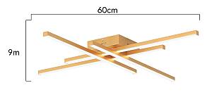 POWERTECH LED φωτιστικό οροφής HLL-0179, 50W, 4500K, 9x60x60cm, χρυσό HLL-0179