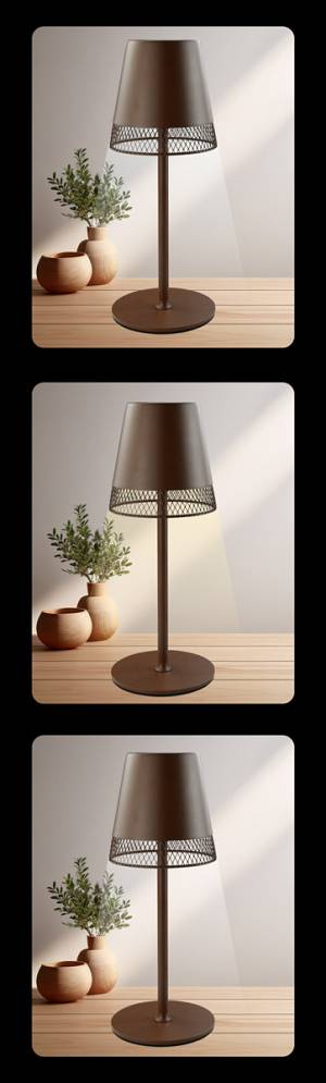 POWERTECH LED επιτραπέζιο φωτιστικό HLL-0191, ρυθμιζόμενο, επαναφορτιζόμενο, καφέ HLL-0191