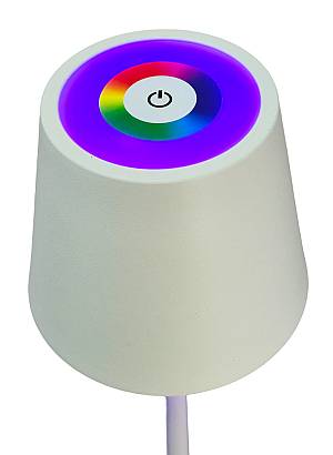 POWERTECH LED επιτραπέζιο φωτιστικό HLL-0196, RGB, ρυθμιζόμενο, επαναφορτιζόμενο, λευκό HLL-0196