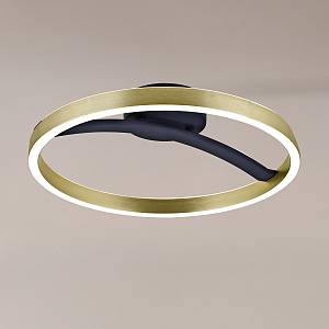 POWERTECH LED φωτιστικό οροφής HLL-0199, 29W, 4000K, Φ38x10cm, χρυσό/μαύρο HLL-0199