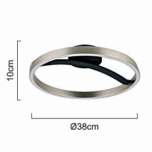 POWERTECH LED φωτιστικό οροφής HLL-0200, 29W, 4000K, Φ38x10cm, ασημί/μαύρο HLL-0200
