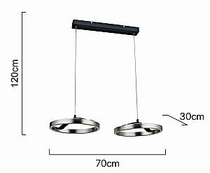 POWERTECH LED φωτιστικό οροφής HLL-0203, 42W, 4000K, 70x30x120cm, ασημί/μαύρο HLL-0203