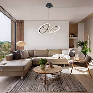 POWERTECH LED φωτιστικό οροφής HLL-0205, 40W, 4000K, Φ53x120cm, οπάλ χρυσό/μαύρο HLL-0205