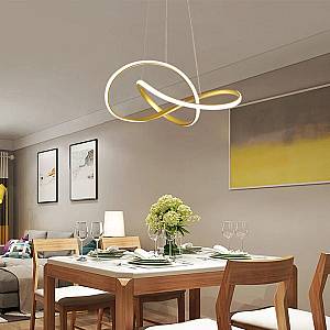 POWERTECH LED φωτιστικό οροφής HLL-0208, 48W, 4000K, Φ50cm x 120cm, χρυσό HLL-0208