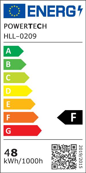 POWERTECH LED φωτιστικό οροφής HLL-0209, 48W, 4000K, Φ50cm x 120cm, λευκό HLL-0209