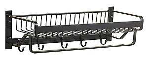HOME USE κρεμάστρα με ράφι HUH-0164, μεταλλική 57x22x13cm, μαύρη HUH-0164